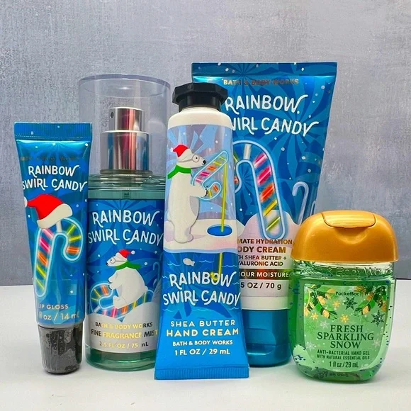 BBW🍭Rainbow Swirl Candy🍭+🐧Penguins🐧 8 pc gift set